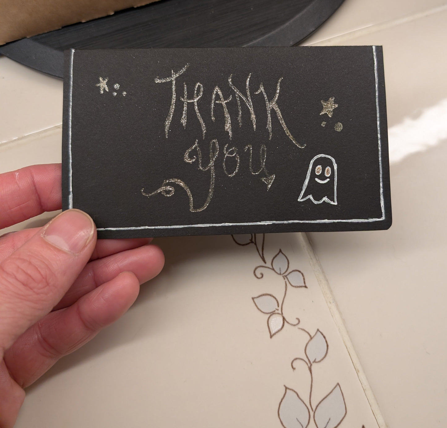 CUSTOM : Mini: OOAK Handmade - ORIGINAL ART CARD: ECO / Recycled Paper with Diagonal Flap/Closure Envelope •Example• FREE US Shipping