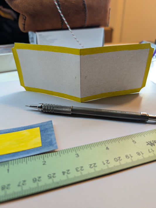 ECO Original: OOAK - Handmade Gift Tag Set / 4 Pack : Bright Watercolors : 30% Recycled Paper : Candy Cane - Style Twine